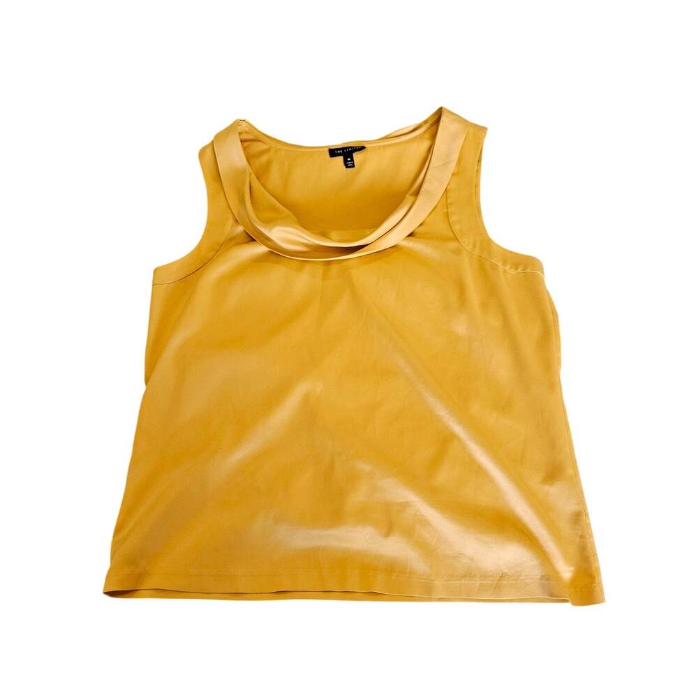 The Limited Yellow Sleeveless Cowl Neck Blouse Medium Career Top